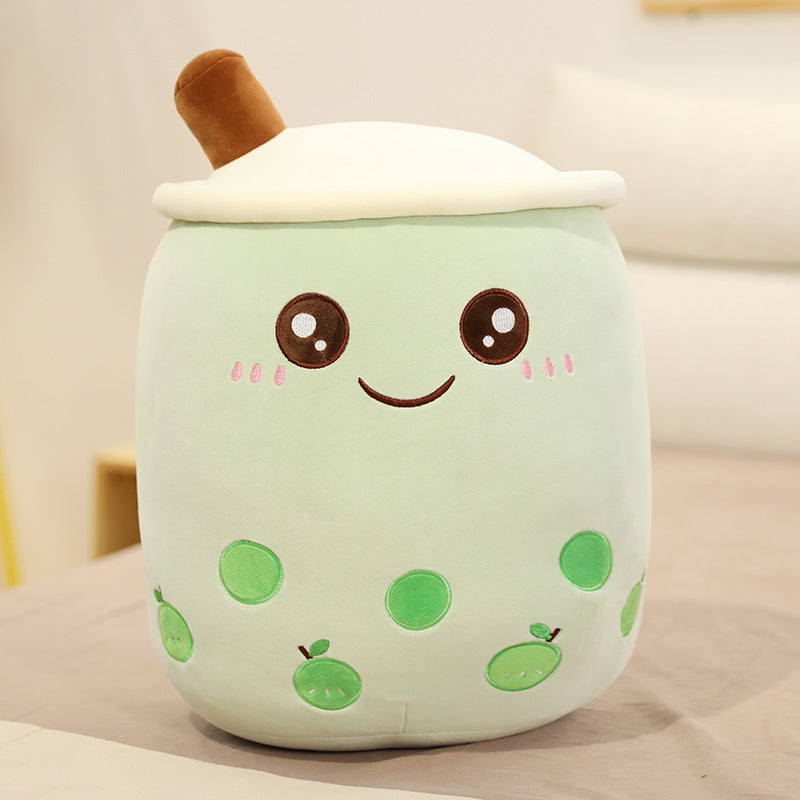 Cute Strawberry Milk Tea Plush Toy – Soft Boba Bubble Tea Cup Pillow Cushion for Kids & Gifts – Noor Mart