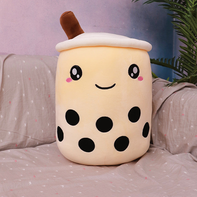 Cute Strawberry Milk Tea Plush Toy – Soft Boba Bubble Tea Cup Pillow Cushion for Kids & Gifts – Noor Mart