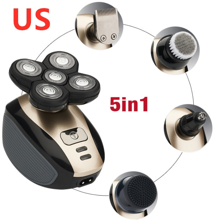 5 in 1 Multifunctional Electric Shaver | 5-Blade Rechargeable Razor with Beard & Nose Trimmer – Noor Mart