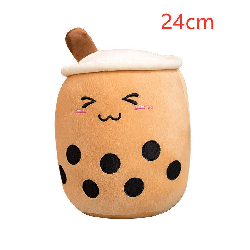 Cute Strawberry Milk Tea Plush Toy – Soft Boba Bubble Tea Cup Pillow Cushion for Kids & Gifts – Noor Mart