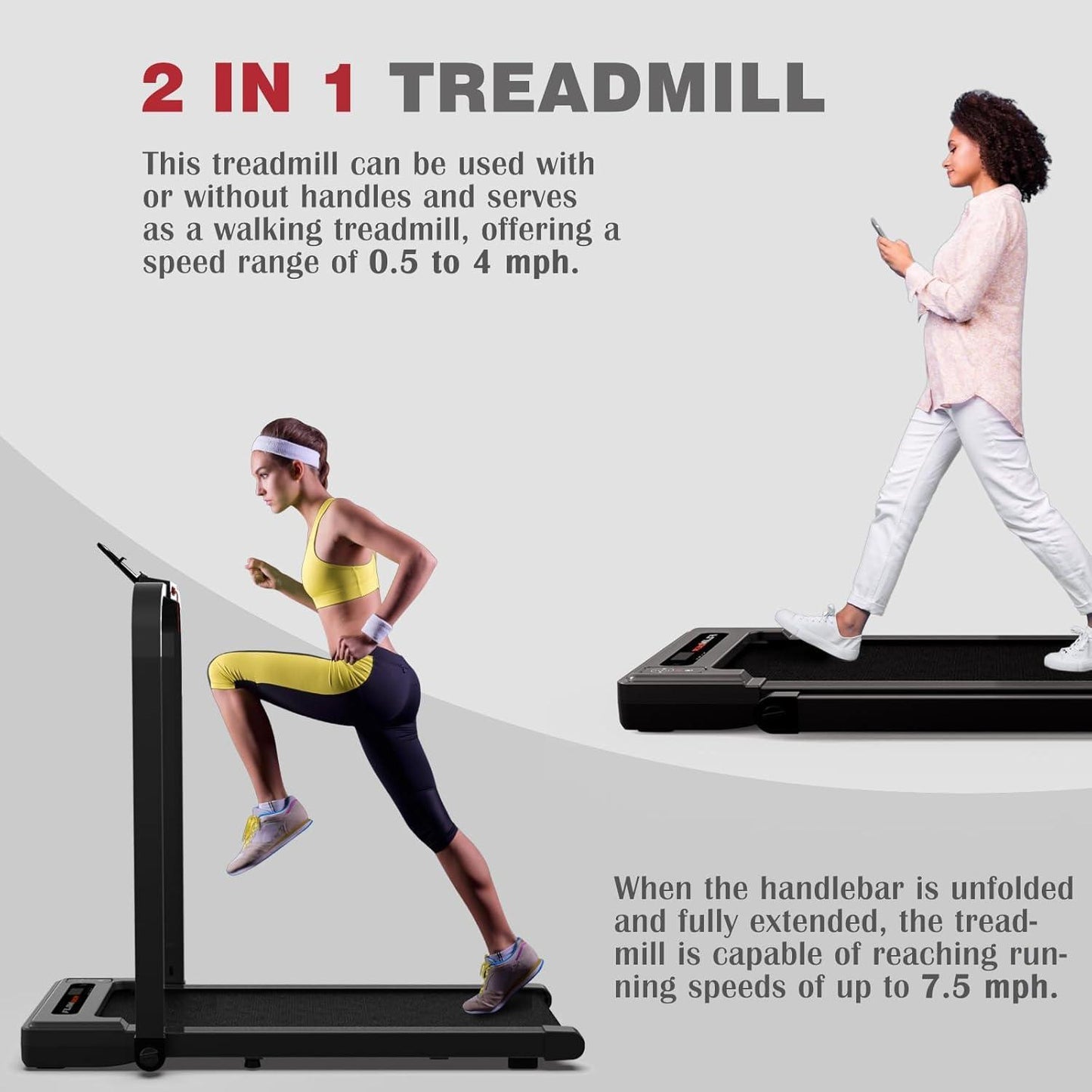 Under Desk Treadmill with Armrests | 2.5HP Foldable Walking Machine for Home & Office – Noor Mart