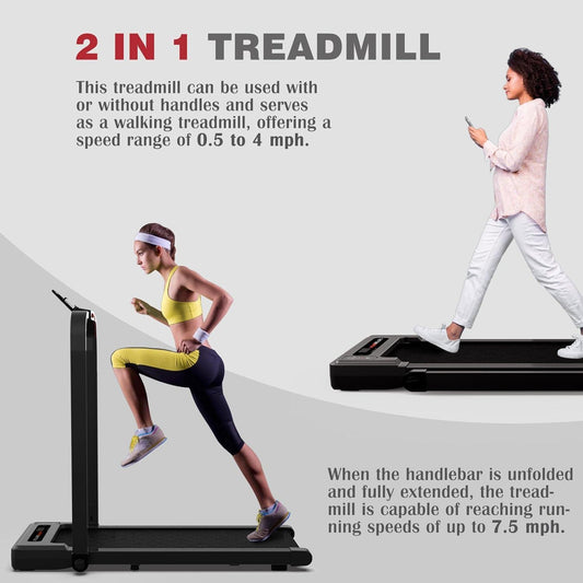 Under Desk Treadmill with Armrests | 2.5HP Foldable Walking Machine for Home & Office – Noor Mart
