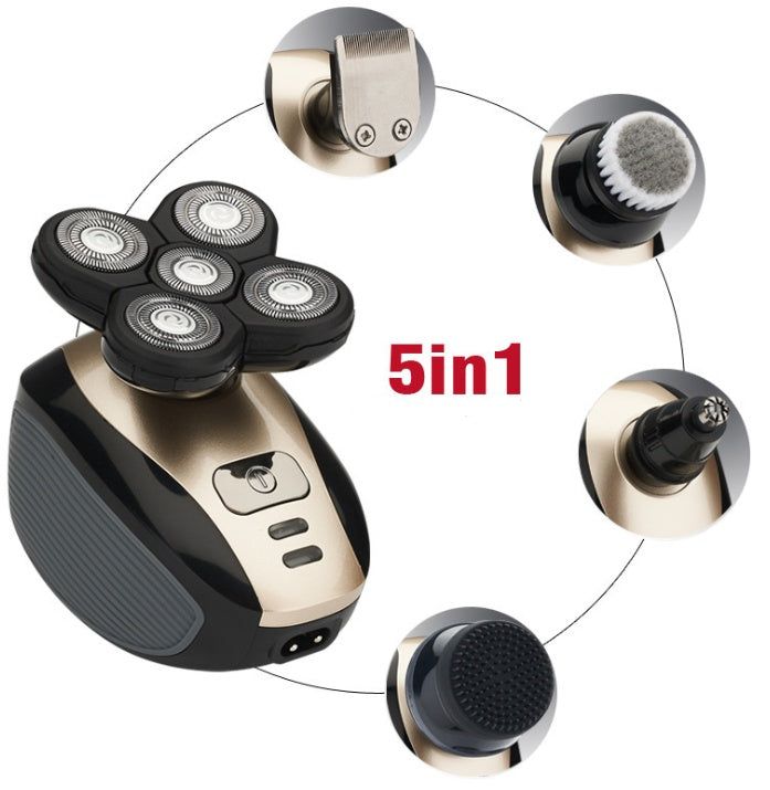 5 in 1 Multifunctional Electric Shaver | 5-Blade Rechargeable Razor with Beard & Nose Trimmer – Noor Mart