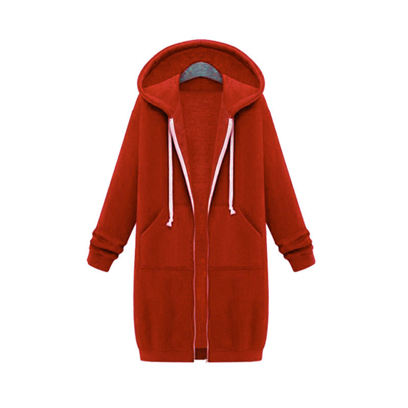 Hooded Long Sleeve Sweater – Women’s Fleece Long Jacket, Winter Warm Casual Outerwear – Noor Mart