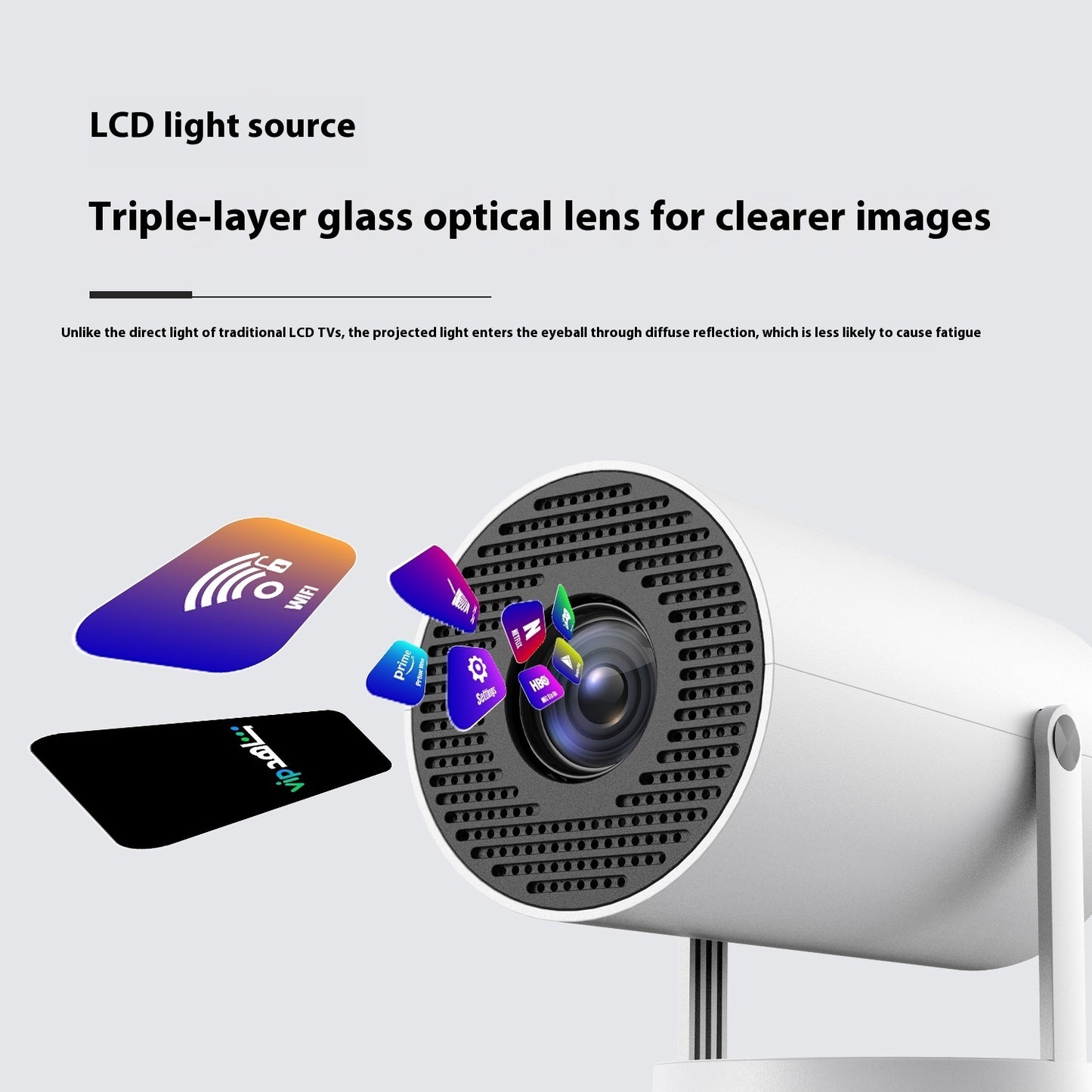 Portable Mini Projector – 180° Projection Angle, Automatic Focus, Home Video Projector for Movies & Entertainment – Noor Mart