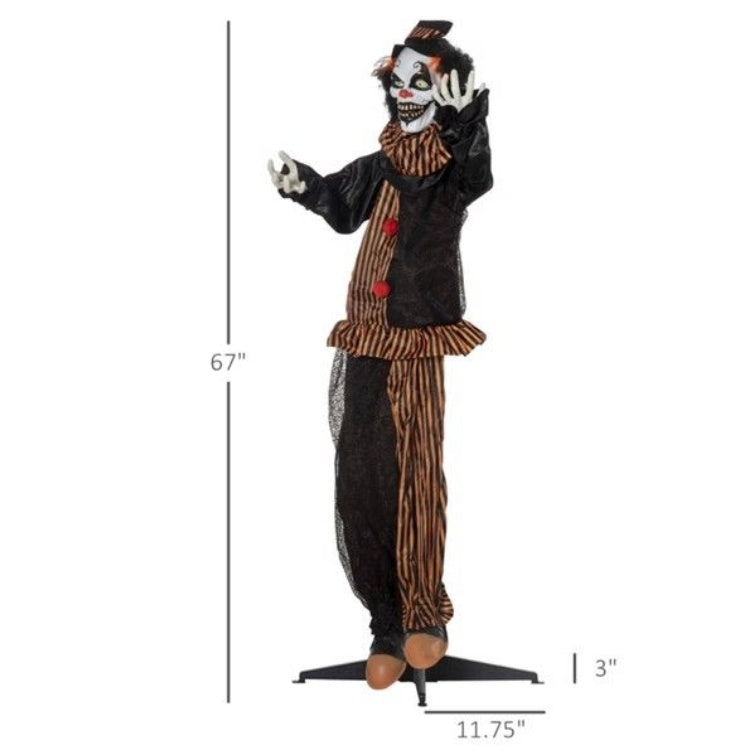 Animated Halloween Clown Decoration with Red LED Eyes & Creepy Sounds – Indoor/Outdoor Prop – Noor Mart