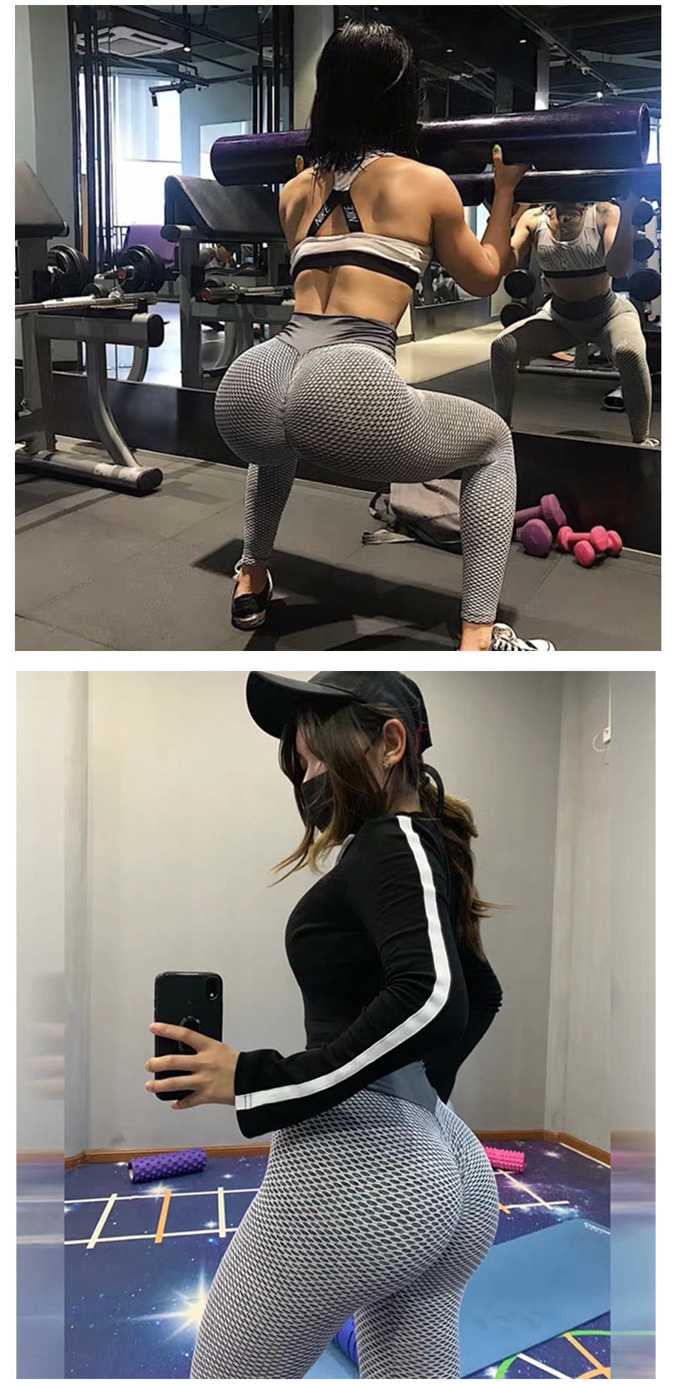 Women’s Plaid Leggings – Seamless High Waist Yoga Pants, Breathable Fitness Gym Leggings – Noor Mart