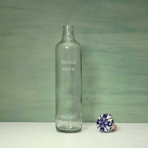 Drink More Glass Water Bottle 750ML – Reusable Clear Bottle with Ceramic Stopper – Eco-Friendly Drinkware – Noor Mart