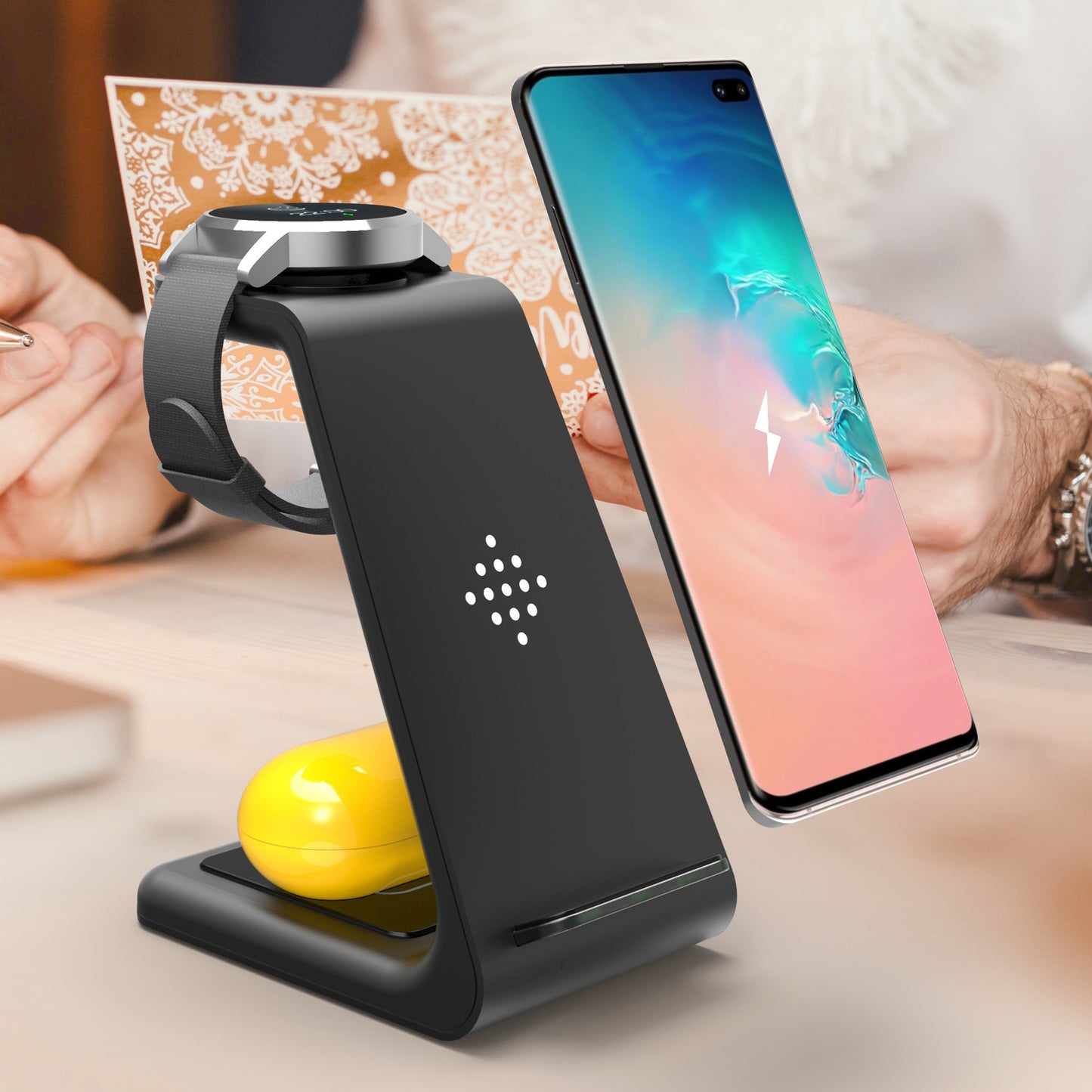 3 in 1 Fast Charging Station | Wireless Charger Stand & Quick Charge Dock – Noor Mart
