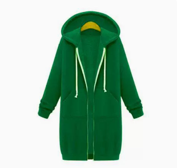 Hooded Long Sleeve Sweater – Women’s Fleece Long Jacket, Winter Warm Casual Outerwear – Noor Mart