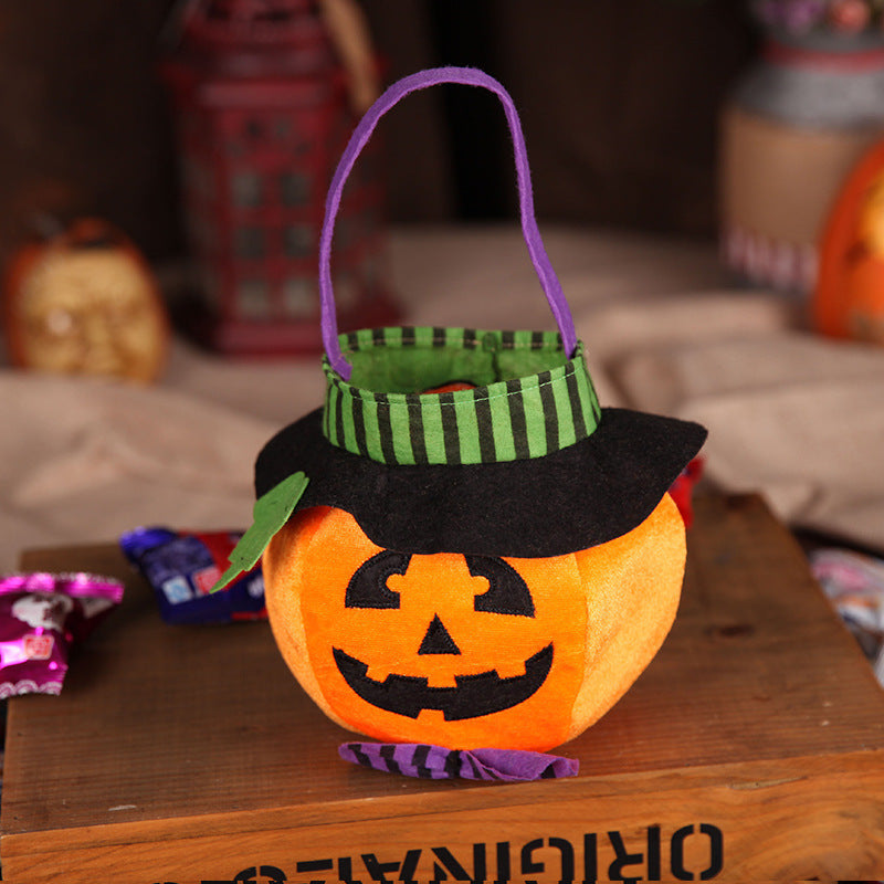 Cute Halloween Candy Bag Halloween Pumpkin Pattern Portable Handbag Cosplay Props Gift Basket Kids Gifts – Noor Mart