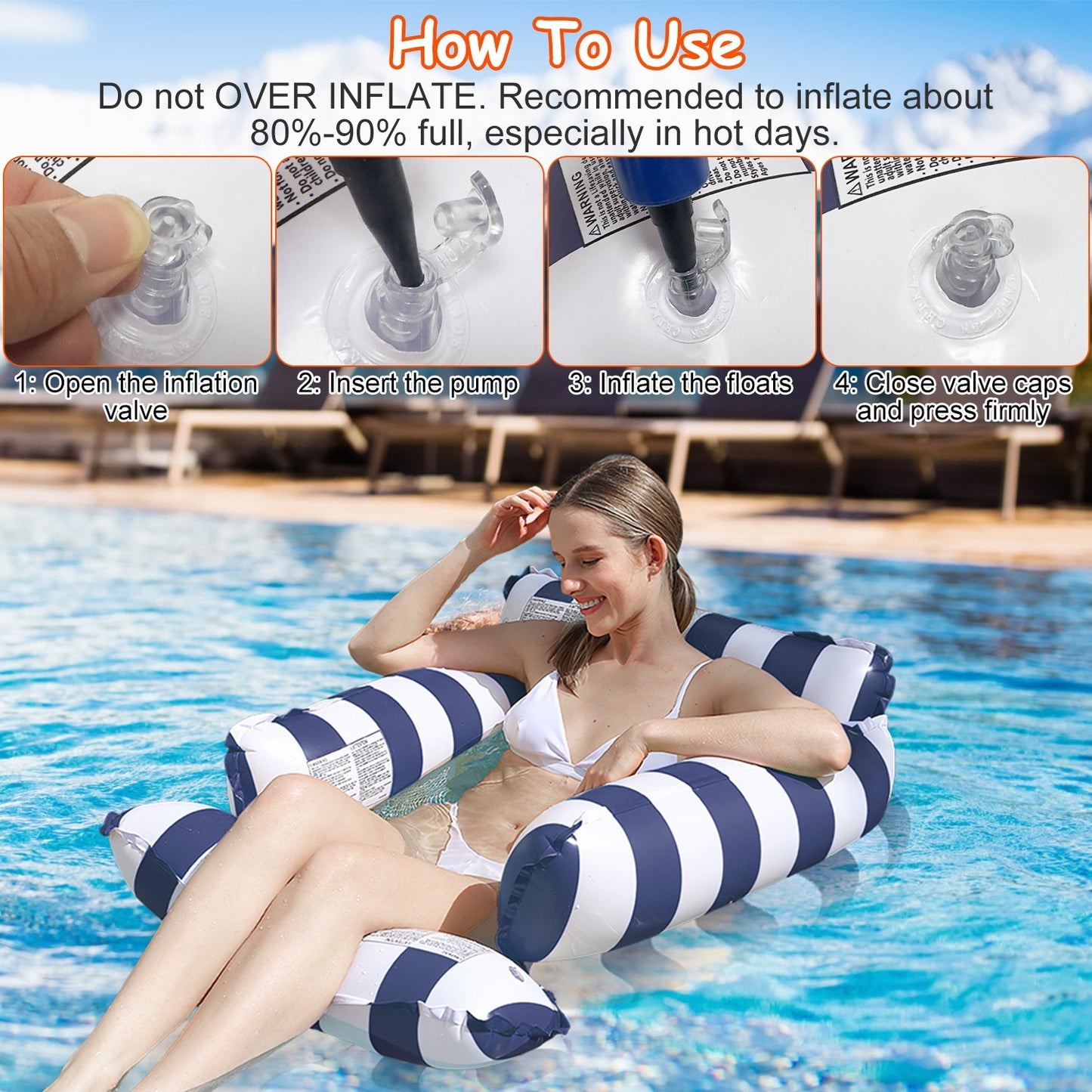 Set of 3 Inflatable Pool Floats – 1 Drink & Snack Float + 2 Water Hammocks with High Buoyancy Pillows & Cooling Mesh – Noor Mart
