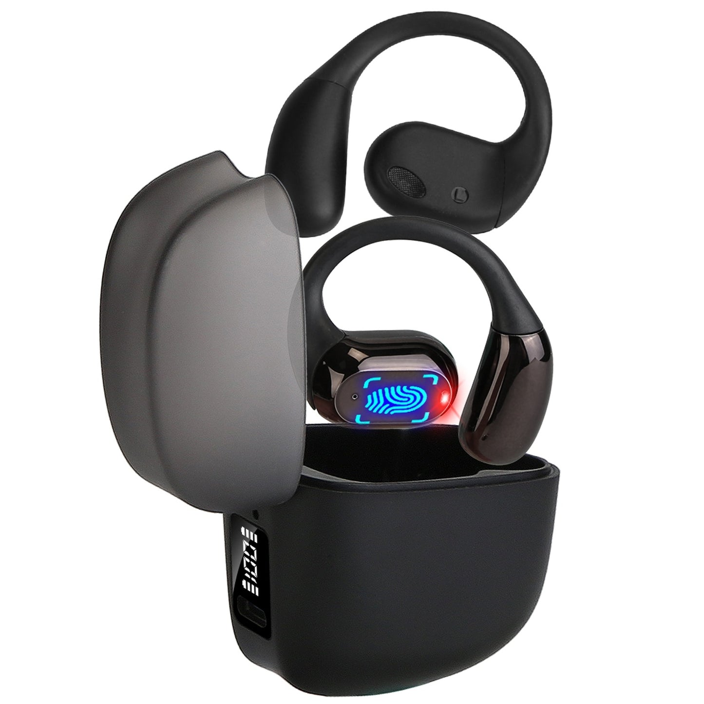 Wireless V5.4 Open Ear Earbuds with Earhook | LED Display Charging Case & Sport Headphones – Noor Mart