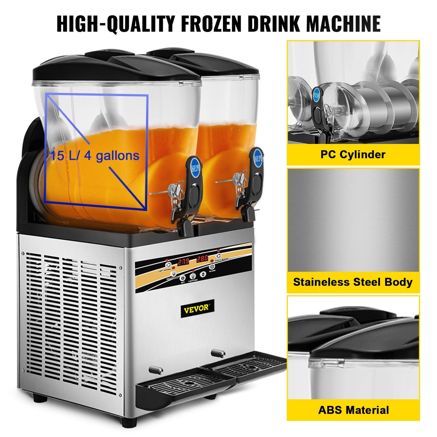 VEVOR Margarita Machine 15L x2 Tank – Commercial Slushy & Smoothie Drink Maker for Bars, Restaurants, Cafes, Supermarkets & Home – Noor Mart