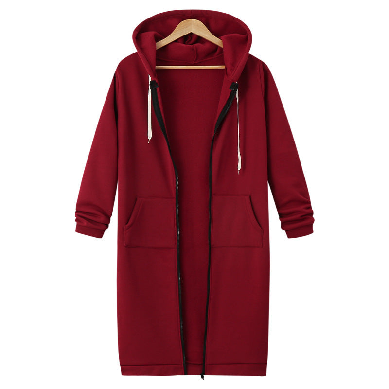 Hooded Long Sleeve Sweater – Women’s Fleece Long Jacket, Winter Warm Casual Outerwear – Noor Mart