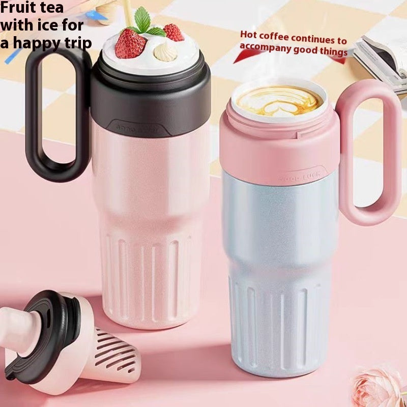 780ml Gradient Double Drink Thermal Cup – Stainless Steel Coffee Thermos with Lid & Straw – Large Capacity Travel Mug for Men & Women – Noor Mart