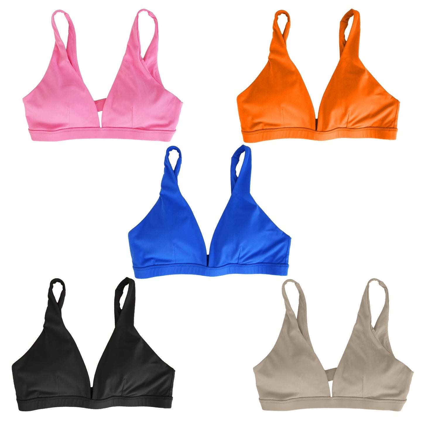 Women’s Deep V Neck Sports Bra | Padded Strappy Crop Top with U-Back – Noor Mart