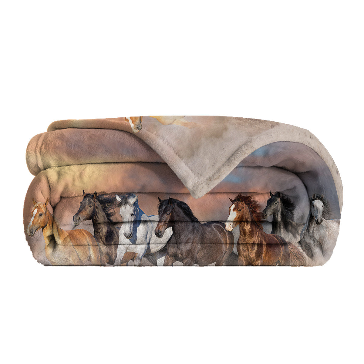 3D Horse Printed Flannel Throw Blanket | Soft Plush Fleece Blanket for Couch & Bed – Noor Mart