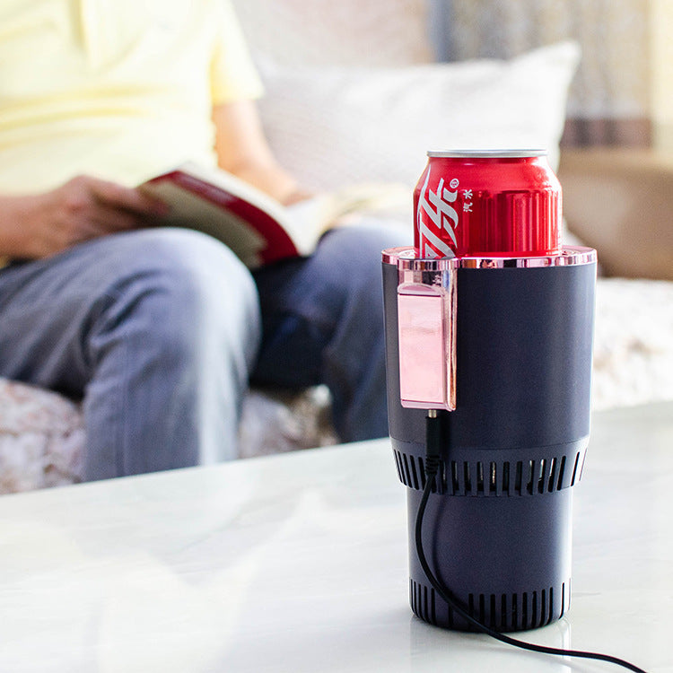 2-in-1 Car Heating & Cooling Cup with Digital Temperature Display – 12V Smart Cup Holder Mini Car Refrigerator – Noor Mart