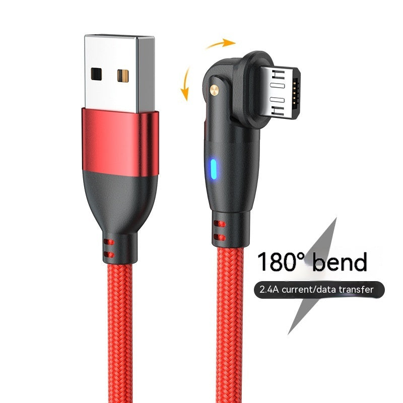 180° Bending Fast Charging Data Cable – Android USB Type-C 3A – Noor Mart