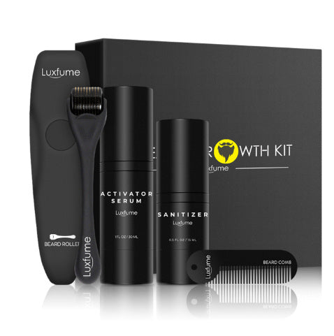 Beard Care Kit – Microneedle Roller, Beard Growth Essence & Comb – Promote Beard Growth – Noor Mart