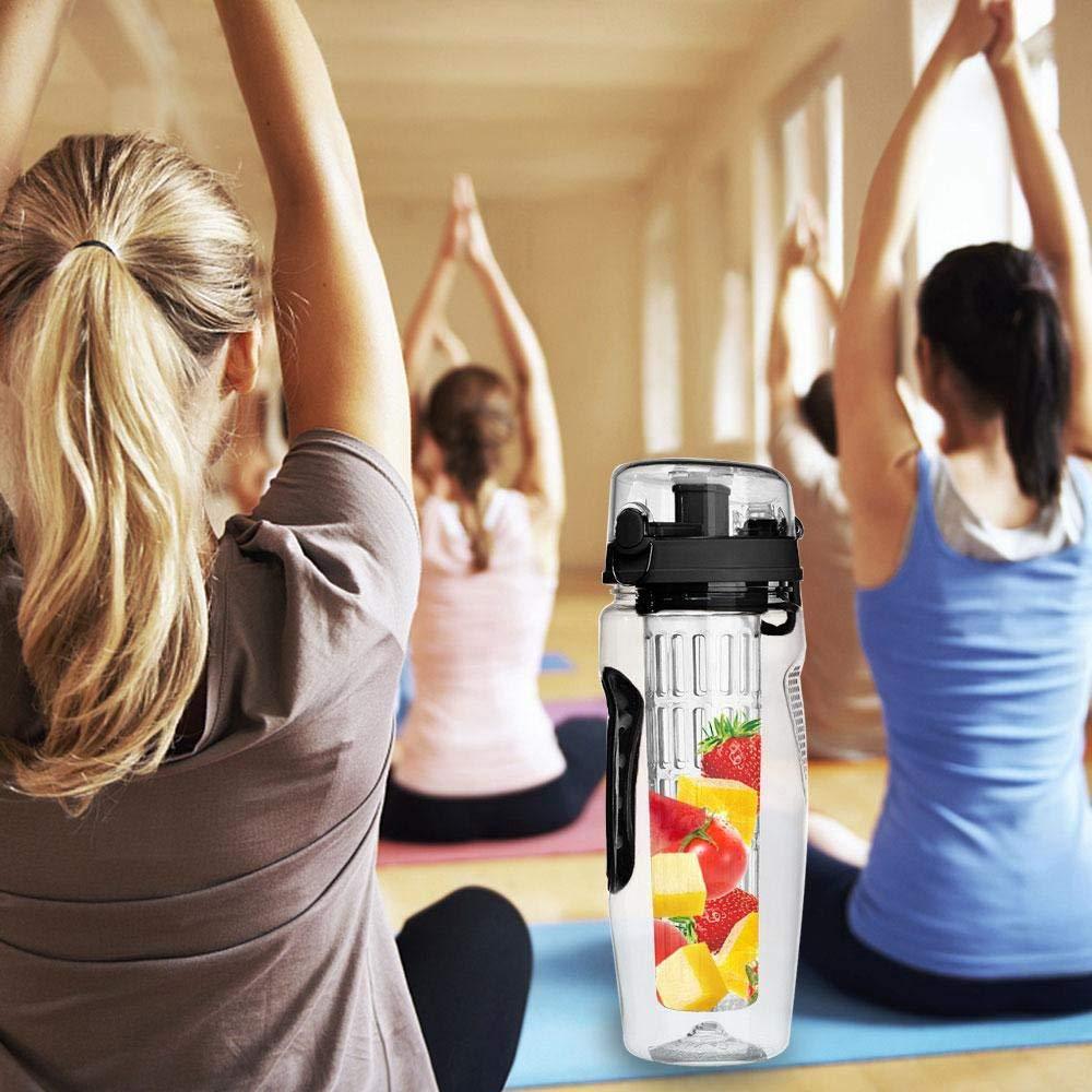 32Oz Fruit Infuser Water Bottle – BPA Free Plastic Sports Bottle with Juice Shaker & Infuser Insert – Noor Mart