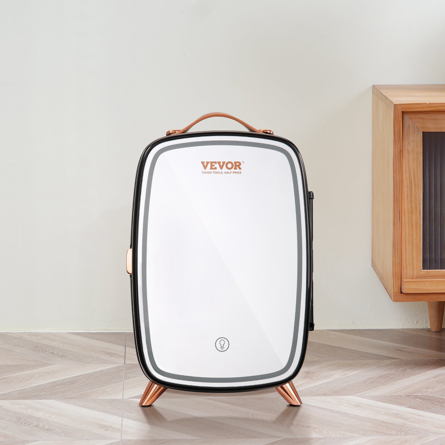 Vevor Mini Fridge 6L Skincare Fridge with LED Light & HD Mirror – AC DC Makeup Fridge, Cosmetic Storage – Noor Mart