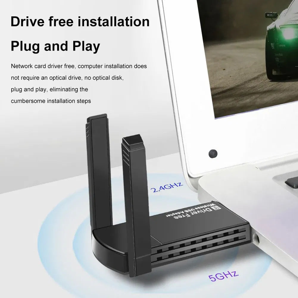 USB 3.0 WiFi Adapter 1300Mbps – Dual Band 5GHz/2.4GHz Long Range Wireless Network Dongle – Noor Mart