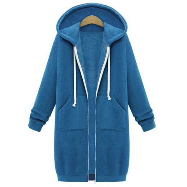 Hooded Long Sleeve Sweater – Women’s Fleece Long Jacket, Winter Warm Casual Outerwear – Noor Mart