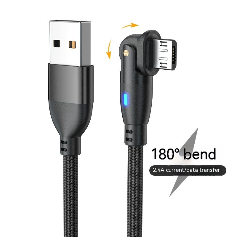 180° Bending Fast Charging Data Cable – Android USB Type-C 3A – Noor Mart
