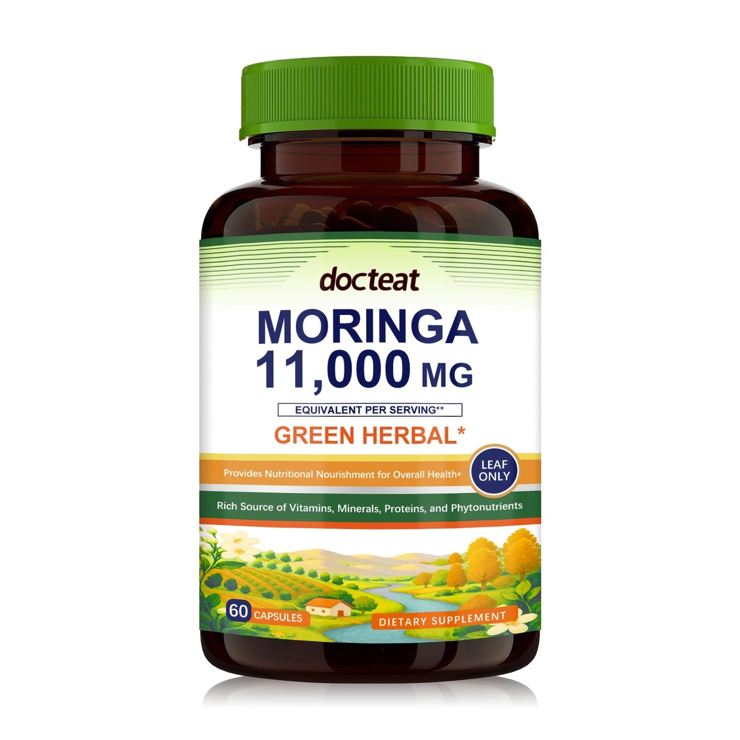 Moringa Capsules 11000mg – Pure Moringa Oleifera Leaf Powder & 50:1 Extract – Herbal Supplement with Antioxidants & Energy Support – 60 Capsules – Noor Mart
