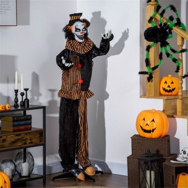 Animated Halloween Clown Decoration with Red LED Eyes & Creepy Sounds – Indoor/Outdoor Prop – Noor Mart