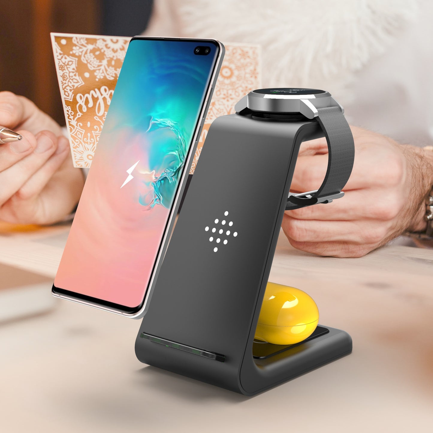 3 in 1 Fast Charging Station | Wireless Charger Stand & Quick Charge Dock – Noor Mart