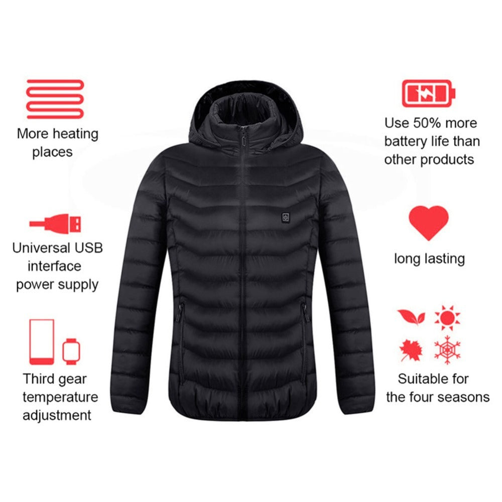 Men’s USB Heated Jacket | Winter Electric Thermal Coat with Heating Vest – Noor Mart