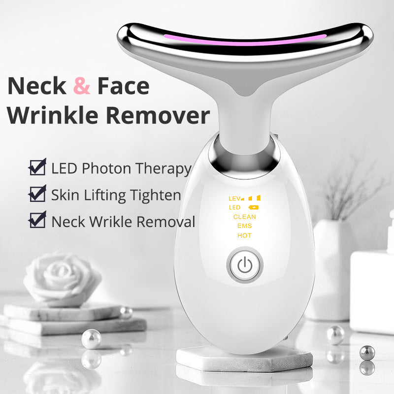 EMS Thermal Neck Lifting & Tightening Massager – Electric Microcurrent Wrinkle Remover Device – Noor Mart
