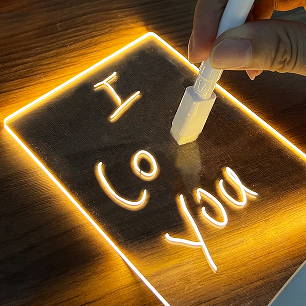 Creative LED Note Board Night Light | USB Message Lamp with Pen – Perfect Gift – Noor Mart
