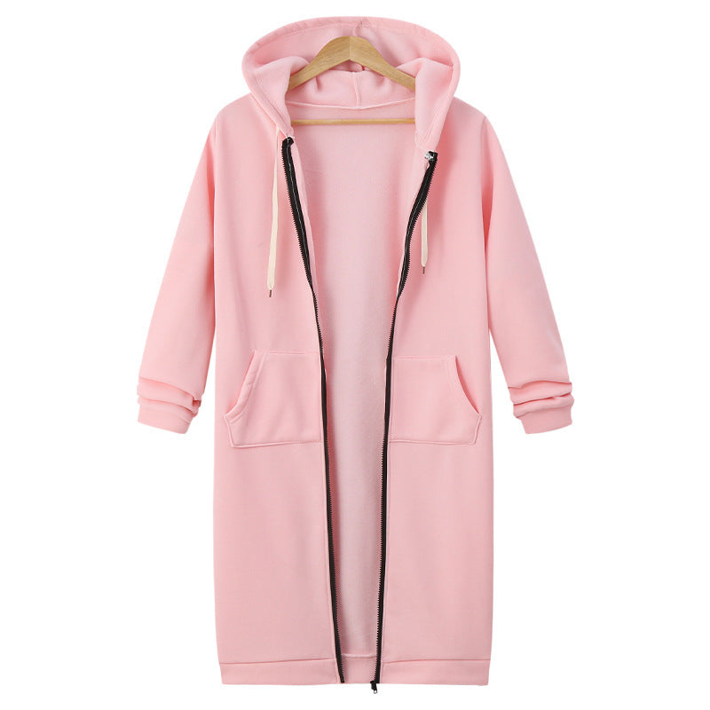 Hooded Long Sleeve Sweater – Women’s Fleece Long Jacket, Winter Warm Casual Outerwear – Noor Mart