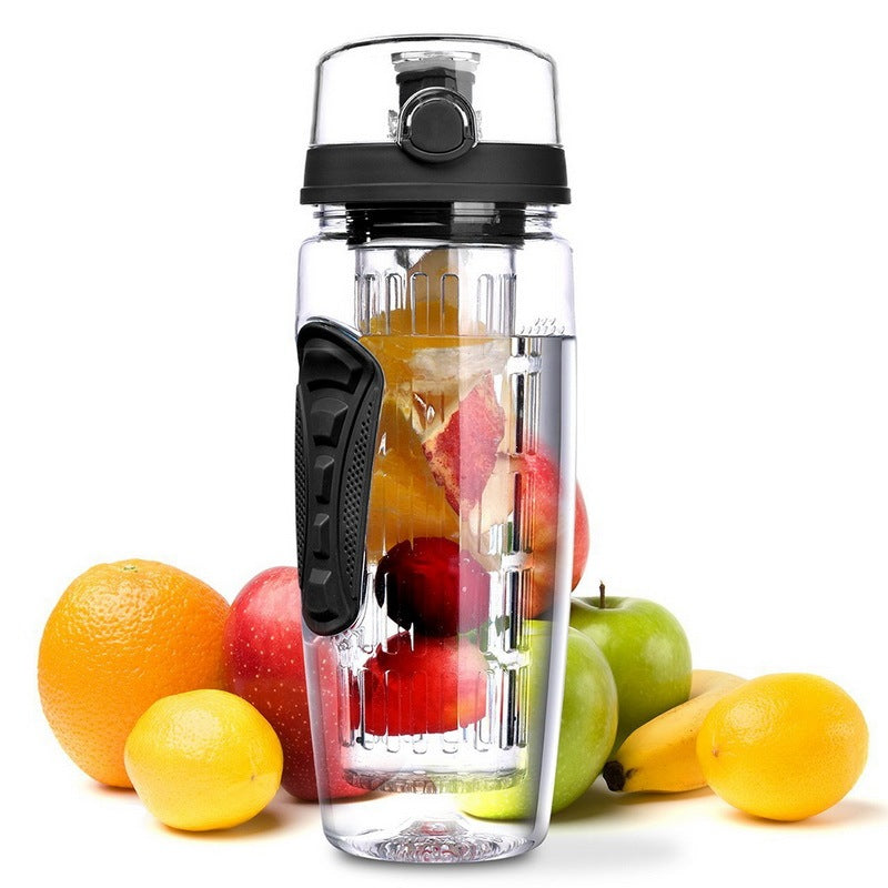 32Oz Fruit Infuser Water Bottle – BPA Free Plastic Sports Bottle with Juice Shaker & Infuser Insert – Noor Mart