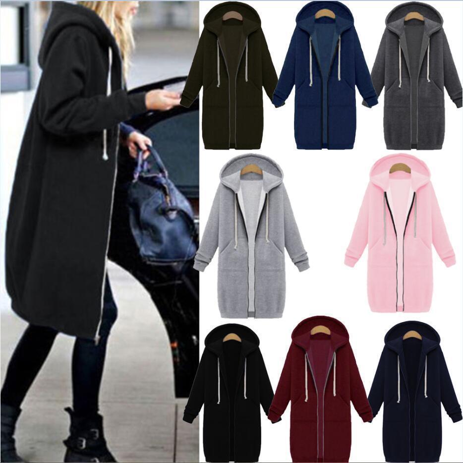 Hooded Long Sleeve Sweater – Women’s Fleece Long Jacket, Winter Warm Casual Outerwear – Noor Mart