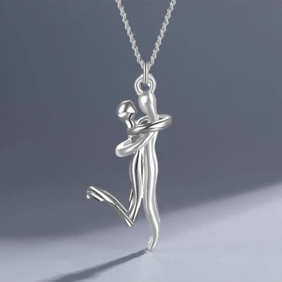 Couple Silver Pendant – Elegant Matching Necklace for Him & Her | Romantic Gift قلادة زوجية فضية