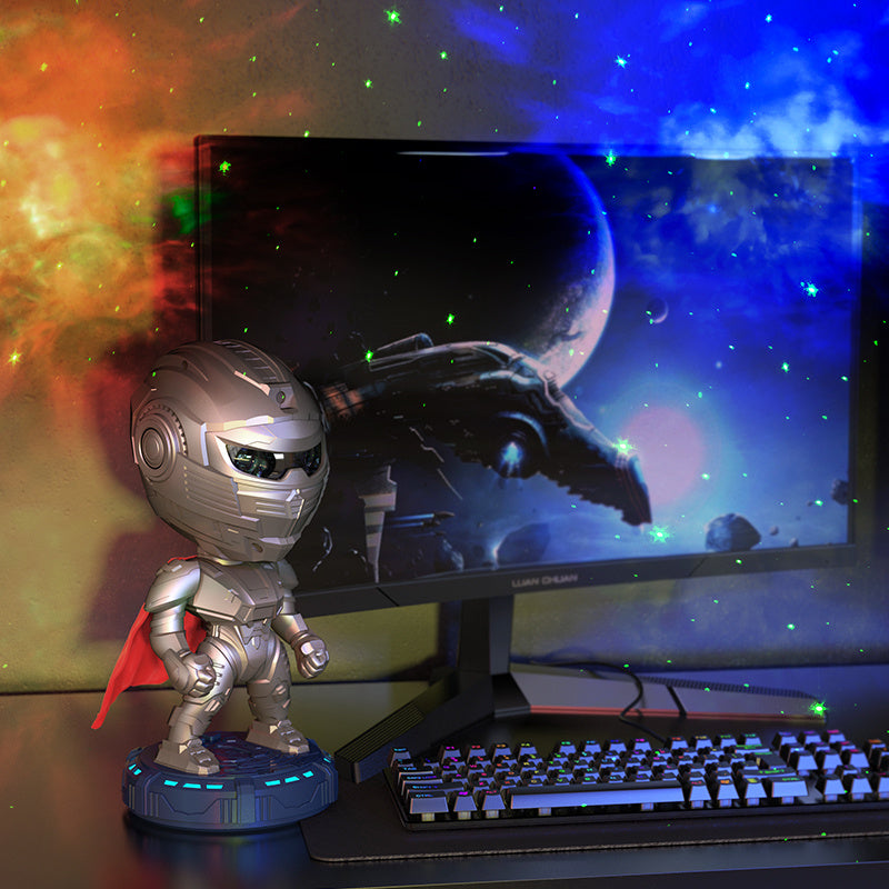 Mecha Samurai Starry Sky Projection Night Light – Customizable Kids Bedroom Lamp – Noor Mart