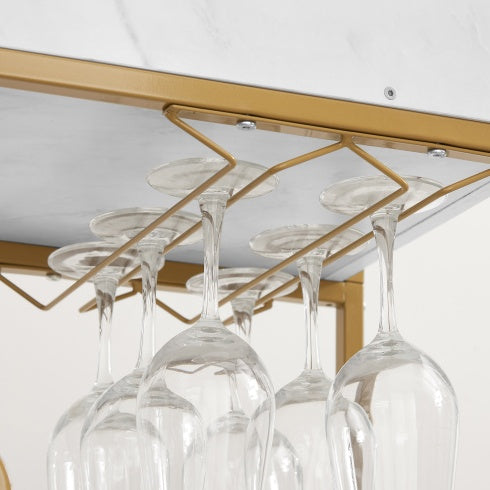 6-Tier Retro Style Bar Cart with Wine Rack & Glass Holder – Rolling Beverage Serving Trolley for Kitchen, Dining & Living Room – Noor Mart
