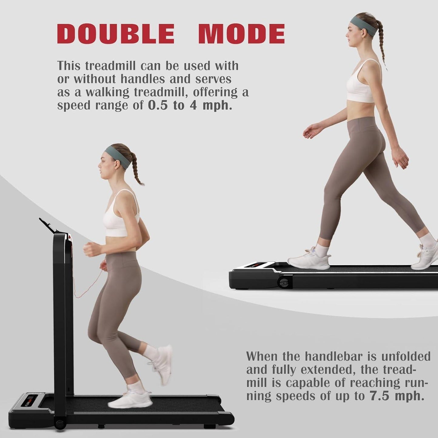 Under Desk Treadmill with Armrests | 2.5HP Foldable Walking Machine for Home & Office – Noor Mart