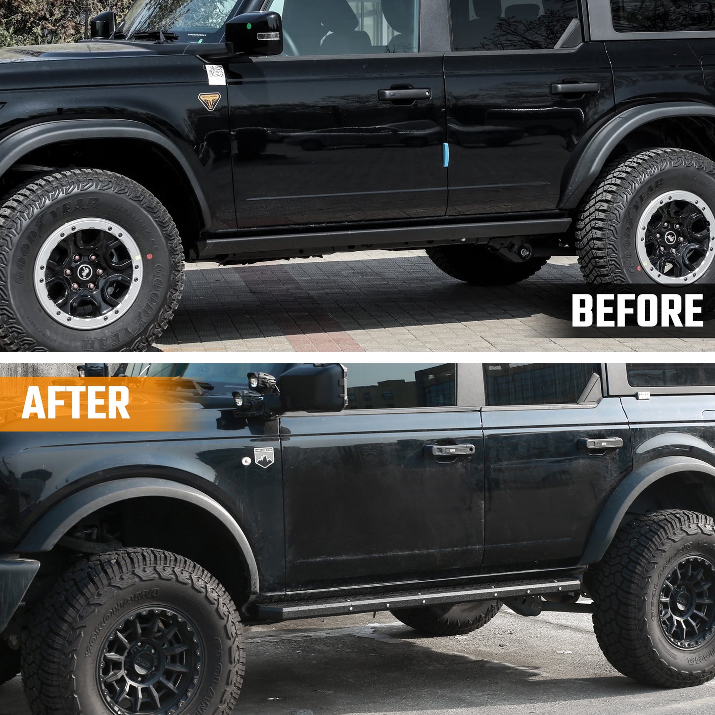 Running Boards for Ford Bronco 4-Door 2021-2024 | Black Anti-Slip Drop Down Step Bars – Noor Mart