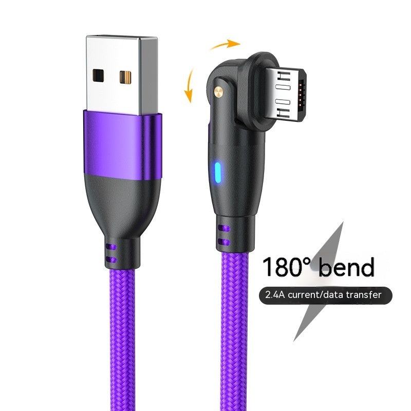 180° Bending Fast Charging Data Cable – Android USB Type-C 3A – Noor Mart