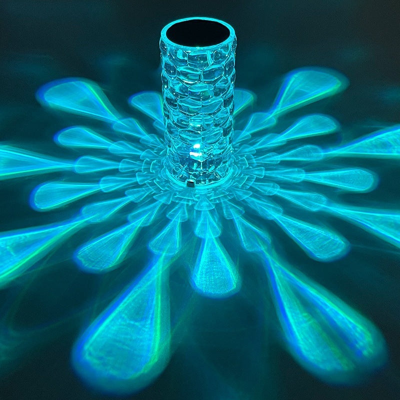 Nordic Crystal USB Table Lamp | Touch Dimming Diamond Night Light & Rose Projector – Noor Mart