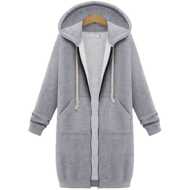 Hooded Long Sleeve Sweater – Women’s Fleece Long Jacket, Winter Warm Casual Outerwear – Noor Mart