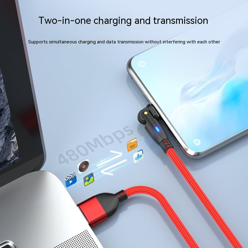 180° Bending Fast Charging Data Cable – Android USB Type-C 3A – Noor Mart