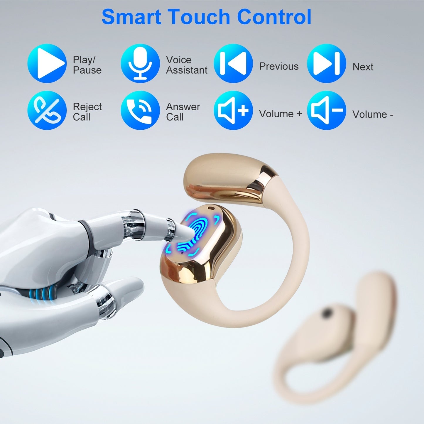 Wireless V5.4 Open Ear Earbuds with Earhook | LED Display Charging Case & Sport Headphones – Noor Mart