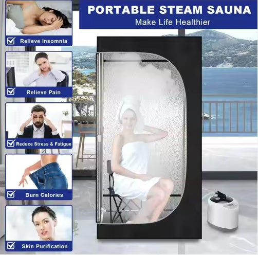 Portable Steam Sauna Tent with 2.6L Steamer – Foldable Full Body Home Sauna Spa – USA Warehouse Free Shipping – Noor Mart